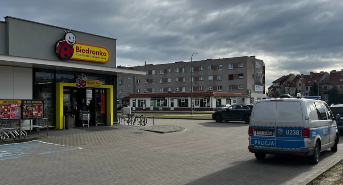 Kronika kryminalna, nożownika Biedronce Chorzniu - zdjęcie, fotografia