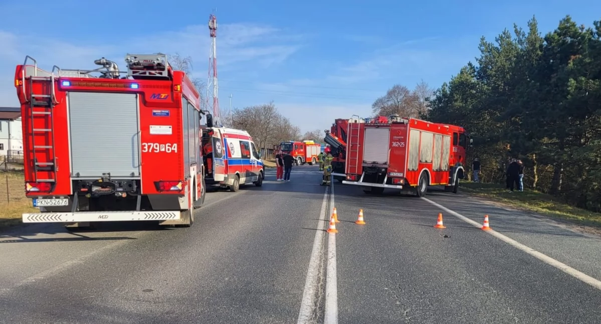 Wypadki drogowe, Wypadek Brzeźnie udziałem pojazdów - zdjęcie, fotografia