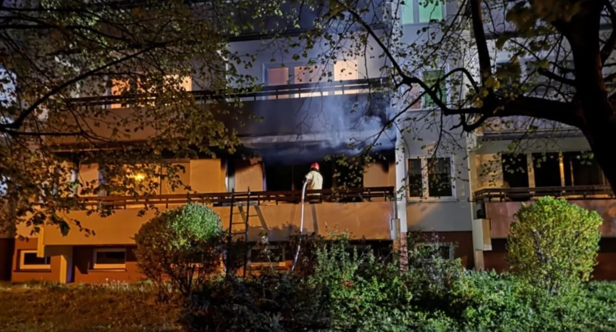Pożary straż pożarna, Tragiczny pożar bloku Milewskiego Turku - zdjęcie, fotografia