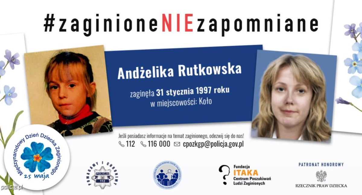 Osoby poszukiwane-zaginione, Zaginięcie Andżeliki Rutkowskiej latach policja wraca sprawy letniej dziewczynki Koła - zdjęcie, fotografia