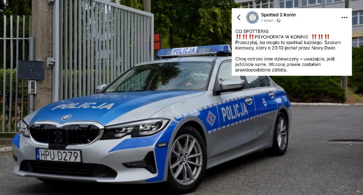Komunikat Policji, Policja potwierdza przesłuchano kobietę mężczyznę głośnego wpisu Spotted Konin - zdjęcie, fotografia