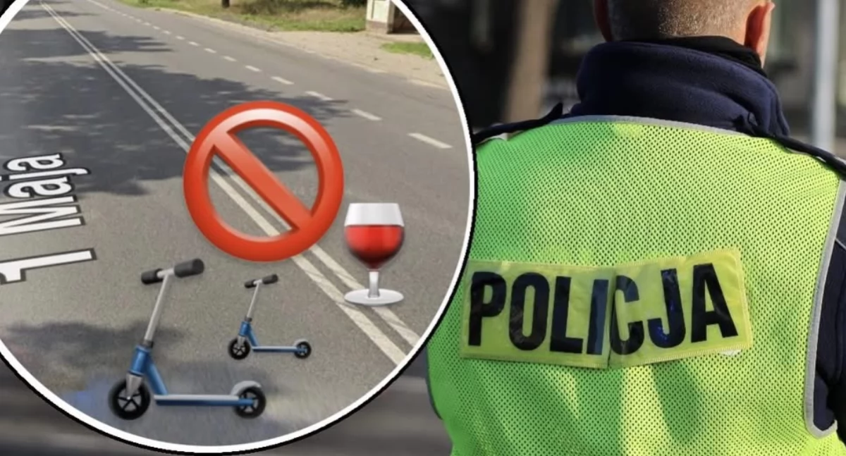Kronika kryminalna, Nietrzeźwa matka letni hulajnogach krajówce! Policjanci Konina interweniowali - zdjęcie, fotografia