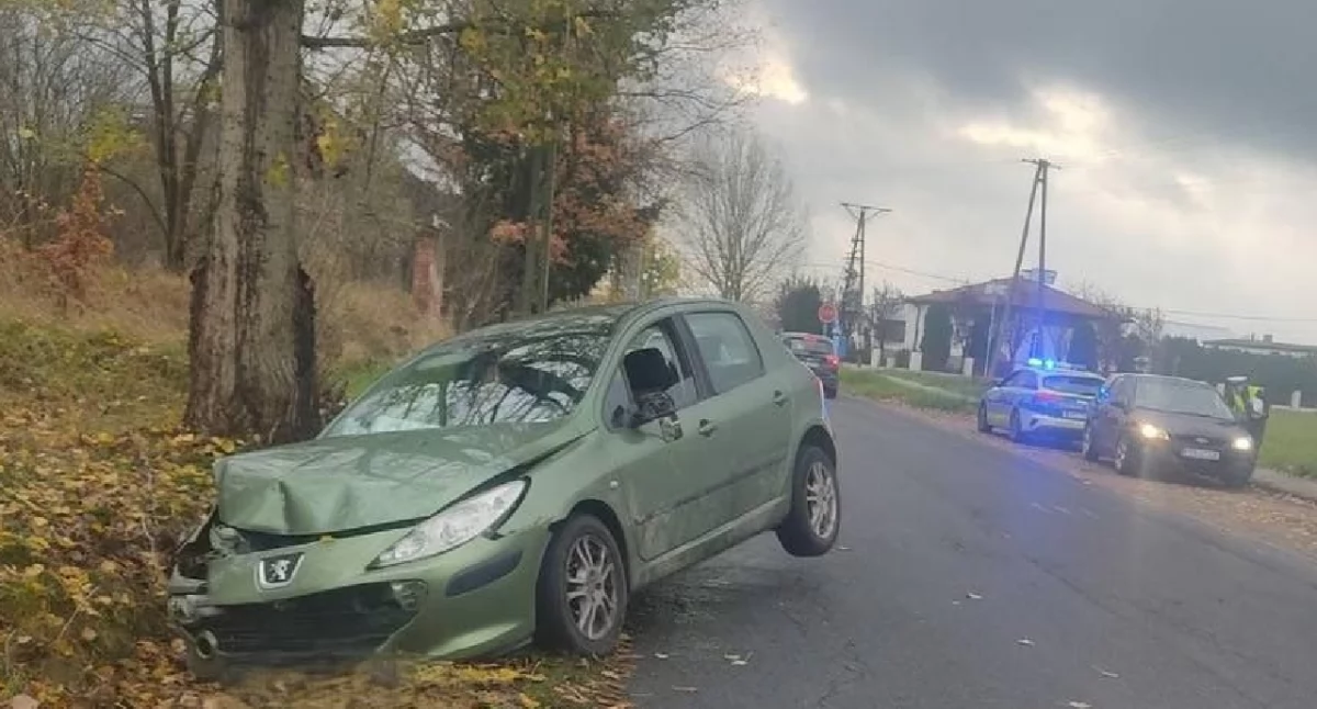 Wypadki drogowe, Nietrzeźwy kierowca wjechał spowodowaniu dwóch kolizji Modlibogowicach - zdjęcie, fotografia
