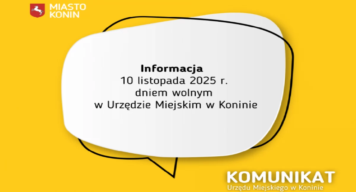 Komunikaty, listopada dniem wolnym Urzędzie Miejskim Koninie - zdjęcie, fotografia