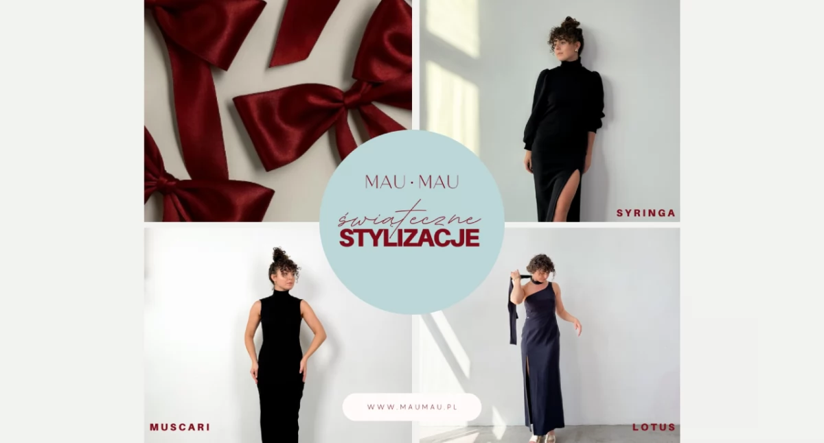 Atrakcje-Ciekawostki-Rekreacja, Stylizacja świąteczna eleganckie sukienki Święta MAU•MAU - zdjęcie, fotografia
