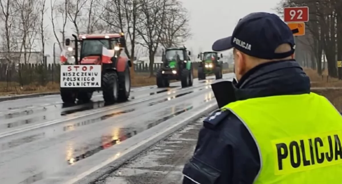 Atrakcje-Ciekawostki-Rekreacja, Protest rolników Koninie Utrudnienia centrum miasta zmiany komunikacji miejskiej - zdjęcie, fotografia