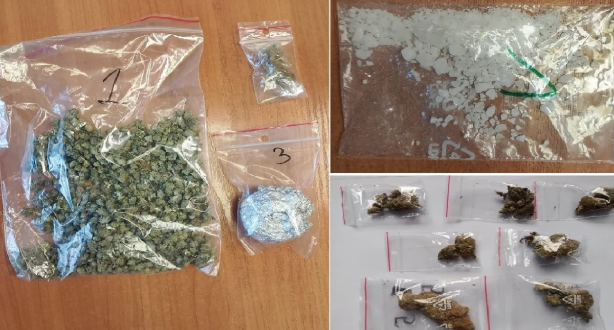 Kronika kryminalna, kolejne zatrzymania narkotyki powiecie słupeckim marihuana metamfetamina kryształ - zdjęcie, fotografia