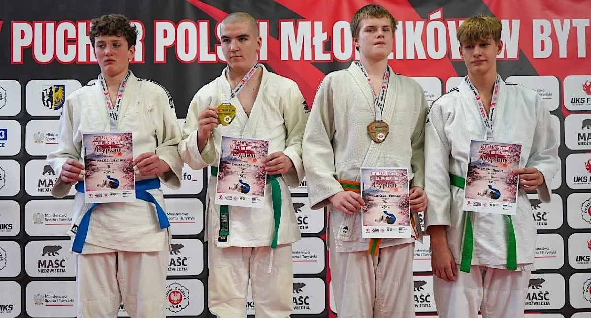 Judo, Sukces zawodników Tuliszków Pucharze Polski Młodzików Bytomiu Fabian Cieślak brązowym medalem - zdjęcie, fotografia