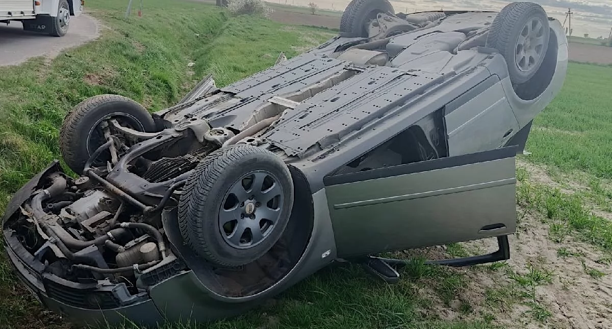 Wypadki drogowe, Tarnówce Kierowca miał ponad promila wypadł drogi - zdjęcie, fotografia