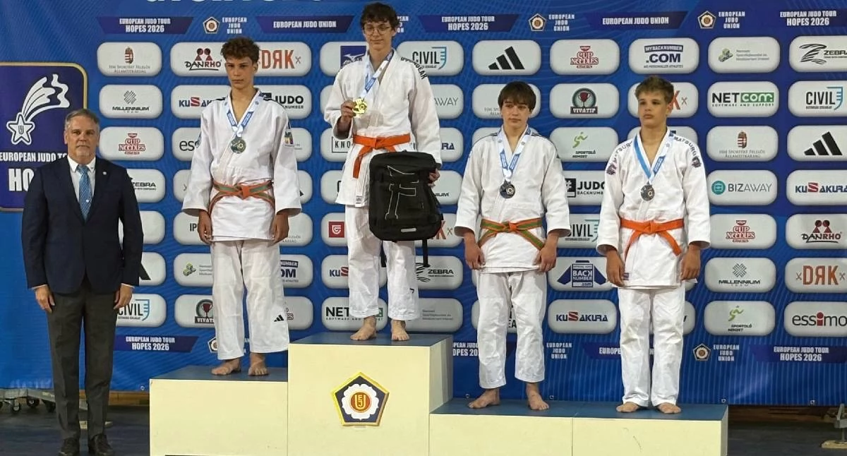 Judo, Brąz Pucharu Europy Bartłomieja Józefiaka Judocy regionu konińskiego błyszczą krajowych międzynarodowych matach - zdjęcie, fotografia