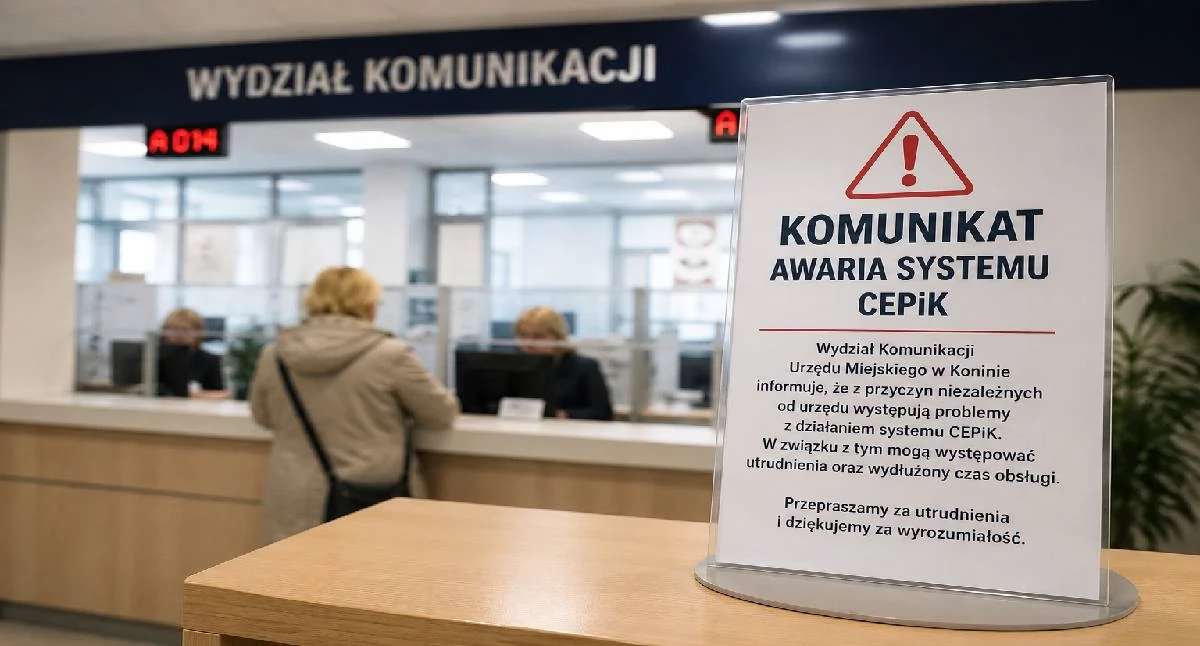 Komunikaty, Awaria systemu CEPiK Utrudnienia Wydziale Komunikacji Koninie mieszkańcy muszą uzbroić cierpliwość - zdjęcie, fotografia