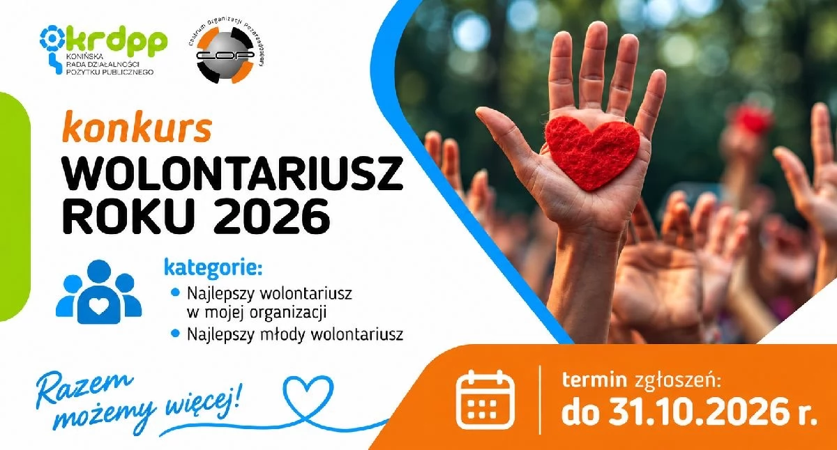 Atrakcje-Ciekawostki-Rekreacja, Konin szuka ludzi którzy bezinteresownie pomagają innym Ruszyły zgłoszenia konkursu Wolontariusz - zdjęcie, fotografia