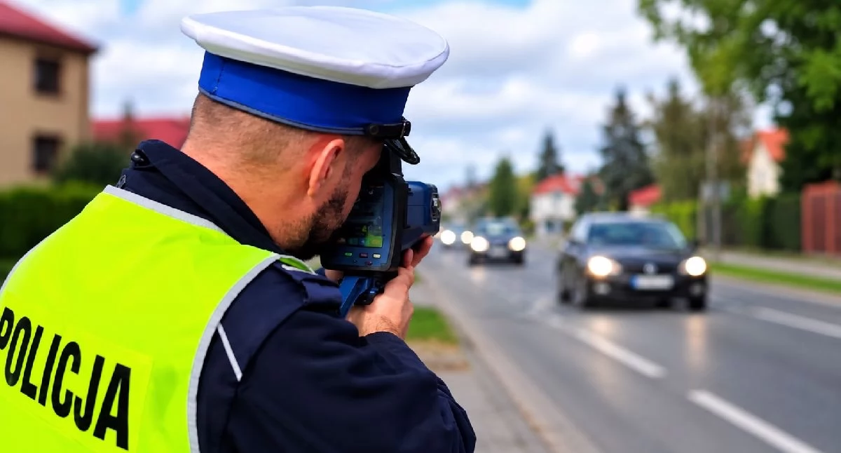 Komunikat Policji, Pędził przez Kazimierz Biskupi Przekroczył prędkość stracił prawo jazdy - zdjęcie, fotografia